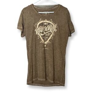 Dark Brown Heathered Hard Rock Cafe Atlanta Short Sleeve T Shirt
